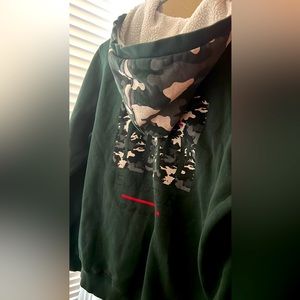 Olive green streetwear hoodie